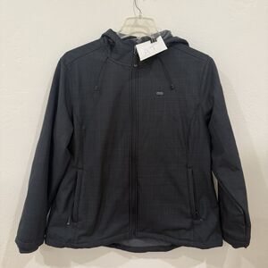 33000ft Mens Jacket XL Extra Large Black Full Zip Hoodie Pockets Outerwear